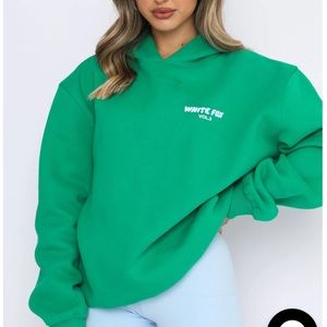 Green white fox hoodie